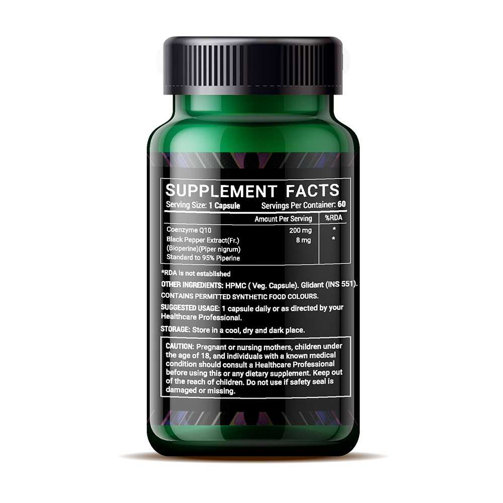 Coenzyme Q10 with Bioperine (Piperine) 60 Veg Capsules