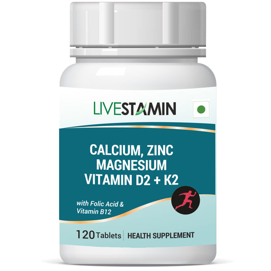 Calcium Zinc Magnesium Vitamin D2 + K2 120 Tablets