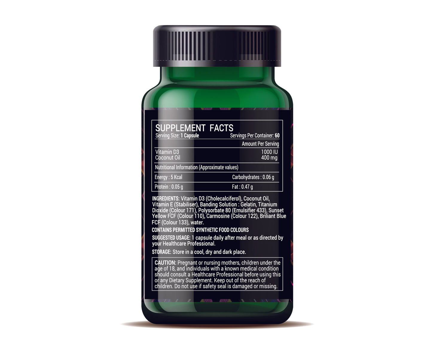 Vitamin D3 5000 I.U. Oil 60 Capsules