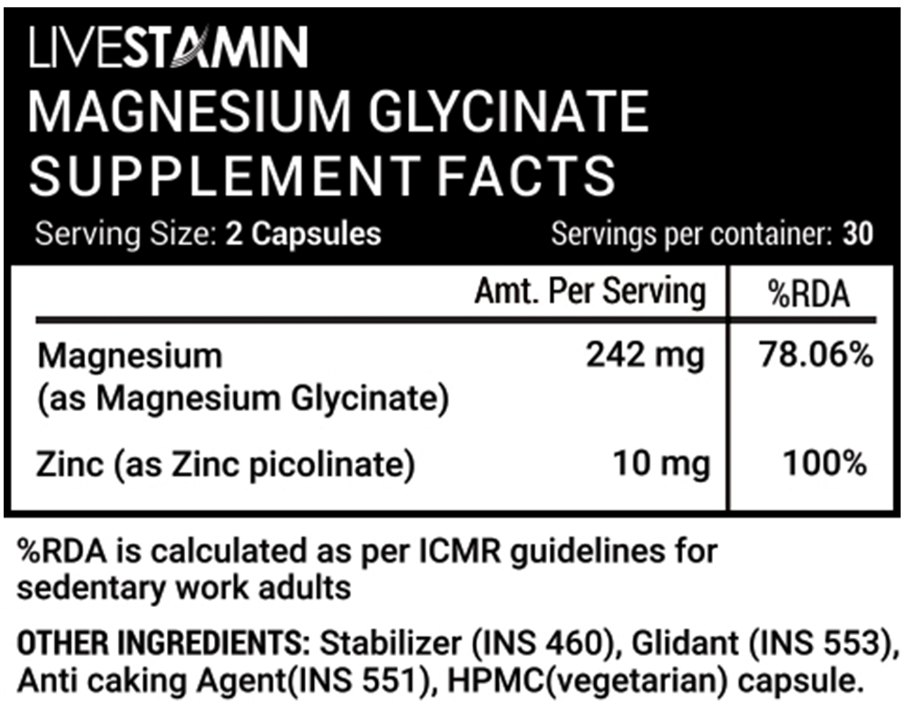 Magnesium Glycinate 60 Veg Capsules