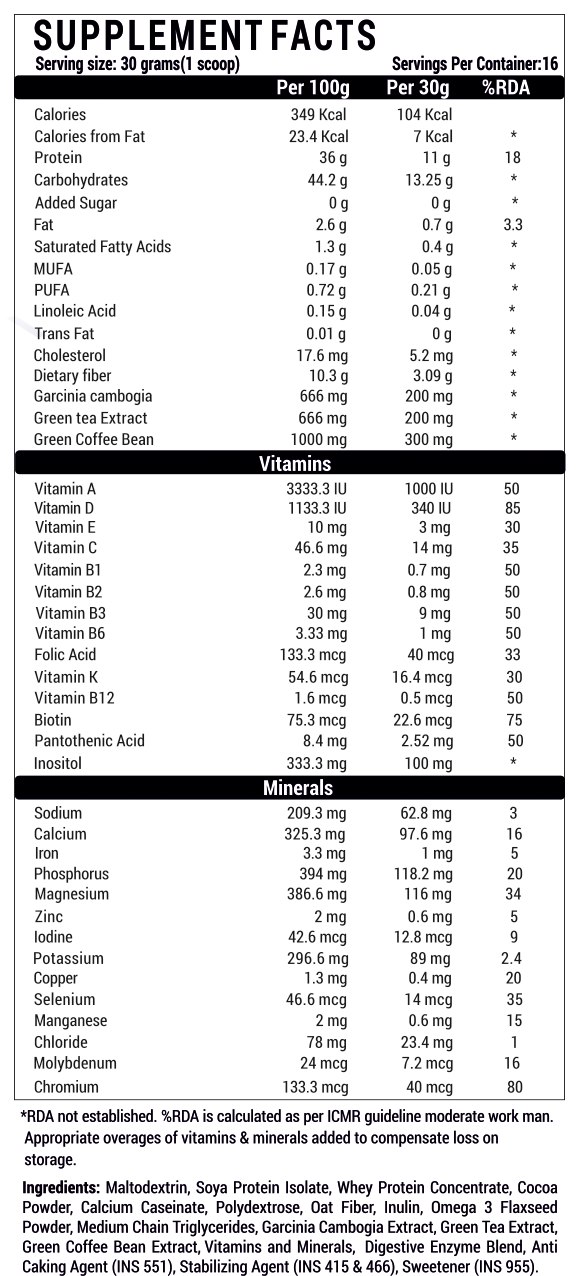 Nutritional Meal Shake Protein Powder